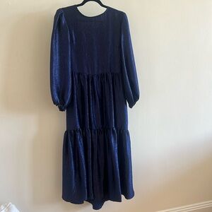 Topshop open back blue evening dress Sz 8 NWT